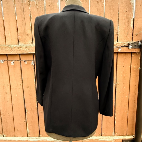 Sharp Vintage 90s Black Tailored Blazer with Rhinestone - Picture 3 of 10